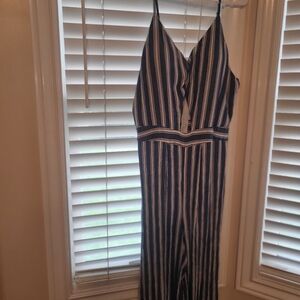 Striped Blue and White Jumpsuit